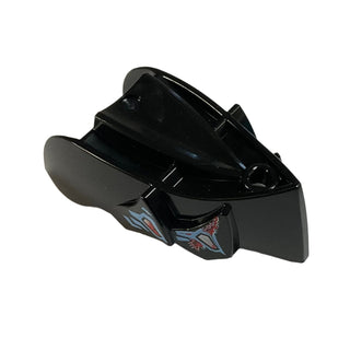 Hero Factory Creature Head, Jaw without Axle Hole with 4 Red Eyes Pattern, Part# 15357pb02 Part LEGO® Black