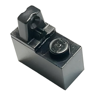 Hinge Brick 1 x 2 Locking with 1 Finger Top, Part# 989c01 Part LEGO® Black