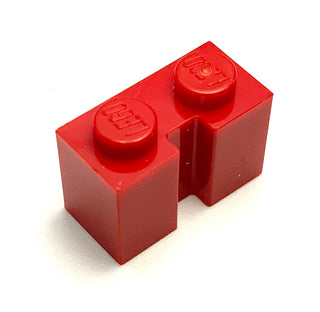 Brick, Modified 1x2 with Channel, Part# 4216 Part LEGO® Red