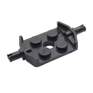 Plate, Modified 2x2 with Wheels Holder Wide and Hole, Part# 6157 Part LEGO® Black
