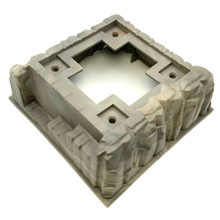 16x16 Raised Baseplate no Studs Two Level with Cross Opening, Part# 53588pb01 Part LEGO® Dark Bluish Gray