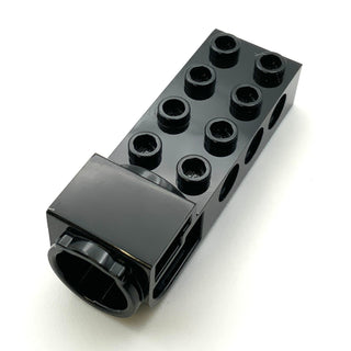 Technic, Brick Modified 2x4 with Pin Holes and Flywheel Socket, Part# 18585 Part LEGO® Black  