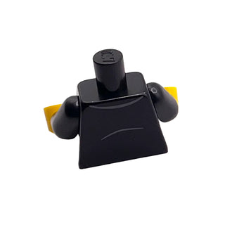 Torso Jacket Formal with Black Vest, White Shirt, and Black Bow Tie with Red Flower Pattern (BAM) / Black Arms / Yellow Hands, Part# 973pb4075c01 Part LEGO®