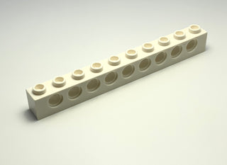 Technic, Brick 1x10 with Holes, Part# 2730 Part LEGO® White  