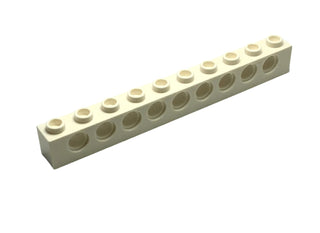 Technic, Brick 1x10 with Holes, Part# 2730 Part LEGO® White