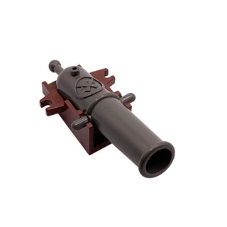 LEGO® Cannon with Cannon Base Part LEGO® Reddish Brown Minifigure Weapon Cannon Non Shooting Old Dark Gray