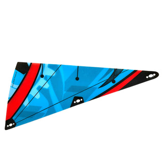 Dark Azure Sail with Red and Black Stripes, Technic Gear Pattern, Part# 42074pls01b Part LEGO® Very Good