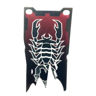 Black and Dark Red Flag with Long Tatters with Scorpion Pattern, Part# multipls08a Part LEGO® Very Good