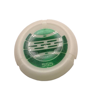 Throwing Disk with Bionicle Kanoka 555 Le-Metru Pattern, Part# 32171pb103 Part LEGO® Glow In Dark Opaque