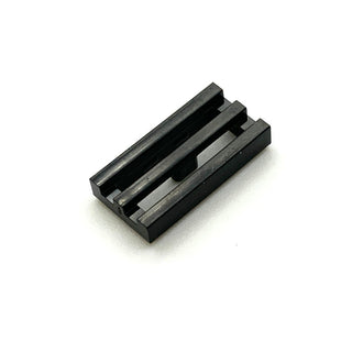 Tile Modified, 1x2 Grille with Bottom Groove/Lip, Part# 2412b Part LEGO® Black  