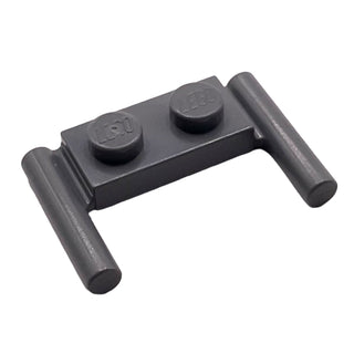 Plate, Modified 1x2 with Bar Handle - Flat Ends, Low Attachment, Part# 3839b Part LEGO® Dark Bluish Gray