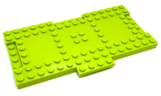 Brick, Modified 8x16x2/3 with 1x4 Indentations and 1x4 Plate, Part# 18922 Part LEGO® Lime