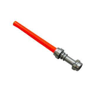 Star Wars Lightsaber Blade (Multiple Colors) and Metallic Silver Hilt, Part# 64567 + 30374 Part LEGO® Trans-Neon Orange