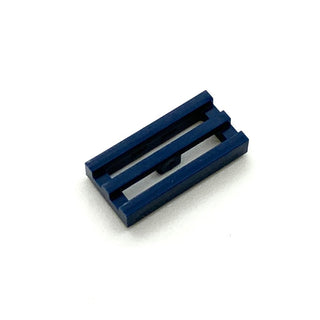 Tile Modified, 1x2 Grille with Bottom Groove/Lip, Part# 2412b Part LEGO® Dark Blue  