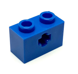 Technic, Brick 1x2 with Axle Hole (+ Shape) and Inside Side Supports, Part# 32064c Part LEGO® Blue