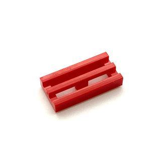 Tile Modified, 1x2 Grille with Bottom Groove/Lip, Part# 2412b Part LEGO® Red  