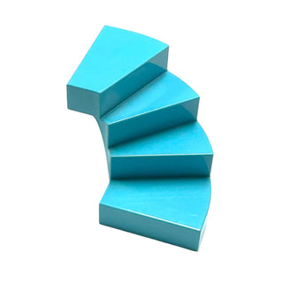 Stairs 6x6x4 Curved, Part# 28466 Part LEGO® Medium Azure