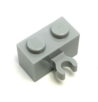 Brick, Modified 1x2 with Open O Clip Thick (Vertical Grip), Part# 30237b Part LEGO® Light Bluish Gray