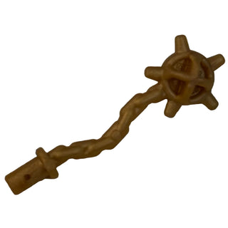 Minifigure, Weapon Spiked Flail / Mace - Flexible Rubber Part# 93787 Part LEGO® Pearl Gold