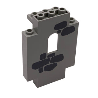 Panel 2x5x6 Wall with Window, Part #4444 Part LEGO® Light Gray with Scattered Stone Pattern Very Good