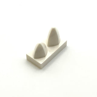 Tile Modified 1x2 with 2 Teeth Vertical, Part# 15209 Part LEGO® White  