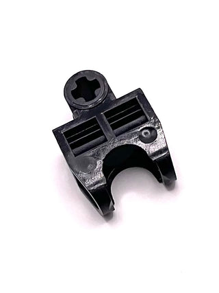 Technic, Axle Connector 2 x 3 with Ball Joint Socket - Open Sides, Angled Forks with Closed Axle Holes, Part# 32174 Part LEGO® Black