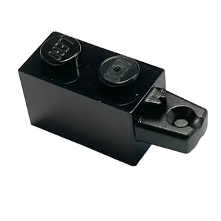 Hinge Brick 1 x 2 Locking with 1 Finger Horizontal End, Part# 30541 Part LEGO® Black
