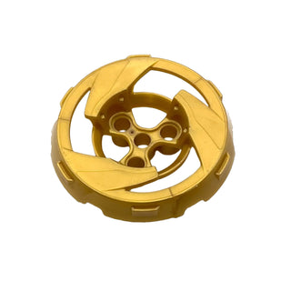 Wheel Cover 3 Mag Spoke with 4 Pin Holes, Part# 41179 Part LEGO® Pearl Gold