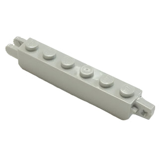 Hinge Brick 1 x 6 Locking with 1 Finger Vertical End and 2 Fingers Vertical End, Part# 30388 Part LEGO® Light Gray