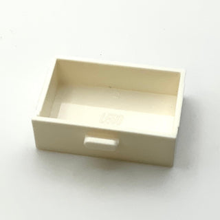 Container, Cupboard 2x3 Drawer, Part# 4536  LEGO® White  