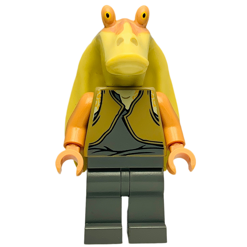 Jar Jar Binks - Dark Tan Torso, Printed Head with Dark Tan Top
