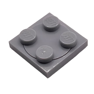 Turntable 2 x 2 Plate with Light Bluish Gray Top (3680 + 3679), Part# 3680c02 Part LEGO® Light Bluish Gray