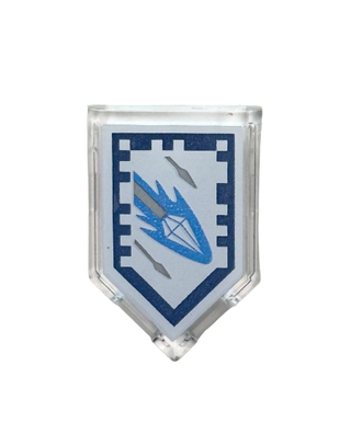 Tile, Modified 2 x 3 Pentagonal with Nexo Power Shield Pattern - Diamond Spear, Part# 22385pb103 Part LEGO®