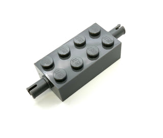 Brick, Modified 2x4 with Pins, Part# 6249 Part LEGO® Dark Bluish Gray