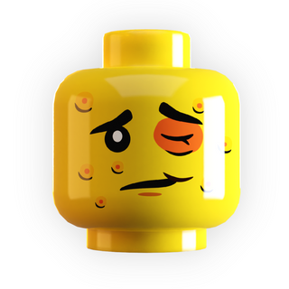 Bee Stings on Minifig Head made using LEGO part Custom Parts B3 Customs Yellow Flesh