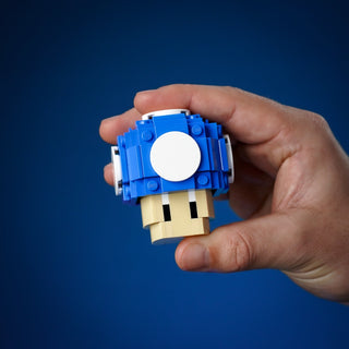Life-Sized Tiny Blue Mushroom Building Kit Bricker Builds