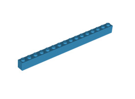 Brick 1x16, Part# 2465 Part LEGO® Dark Azure 1 Part