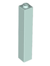 Brick 1x1x5 (Solid Stud), Part# 2453b Part LEGO® Light Aqua