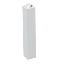 Brick 1x1x5 (Solid Stud), Part# 2453b Part LEGO® White