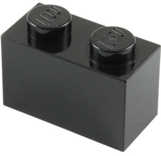 Brick 1x2, Part# 3004 and 3065 Part LEGO® Black 1 Part