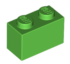 Brick 1x2, Part# 3004 and 3065 Part LEGO® Bright Green 1 Part