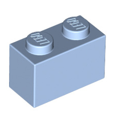Brick 1x2, Part# 3004 and 3065 Part LEGO® Bright Light Blue 1 Part