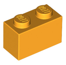 Brick 1x2, Part# 3004 and 3065 Part LEGO® Bright Light Orange 1 Part
