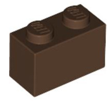 Brick 1x2, Part# 3004 and 3065 Part LEGO® Brown 1 Part