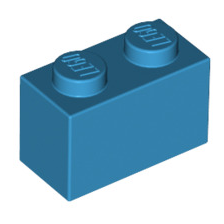 Brick 1x2, Part# 3004 and 3065 Part LEGO® Dark Azure 1 Part