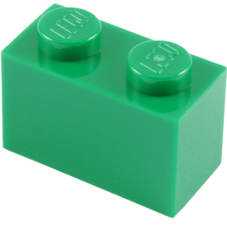 Brick 1x2, Part# 3004 and 3065 Part LEGO® Green 1 Part
