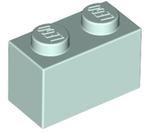 Brick 1x2, Part# 3004 and 3065 Part LEGO® Light Aqua 1 Part
