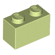 Brick 1x2, Part# 3004 and 3065 Part LEGO® Yellowish Green 1 Part