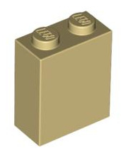 Brick 1x2x2 with Inside Axle Holder, Part# 3245b Part LEGO® Tan