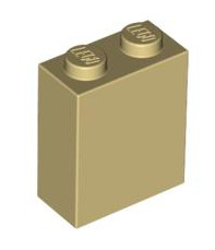 Brick 1x2x2 with Inside Stud Holder, Part# 3245c Part LEGO® Tan